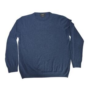 Mantovani Studio Blue 100% Italian Cashmere Sweater Mens XL Crew Neck Made Italy